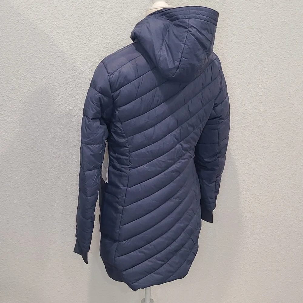 NWT Spyder blue puffer long coat, medium - Picture 9 of 12